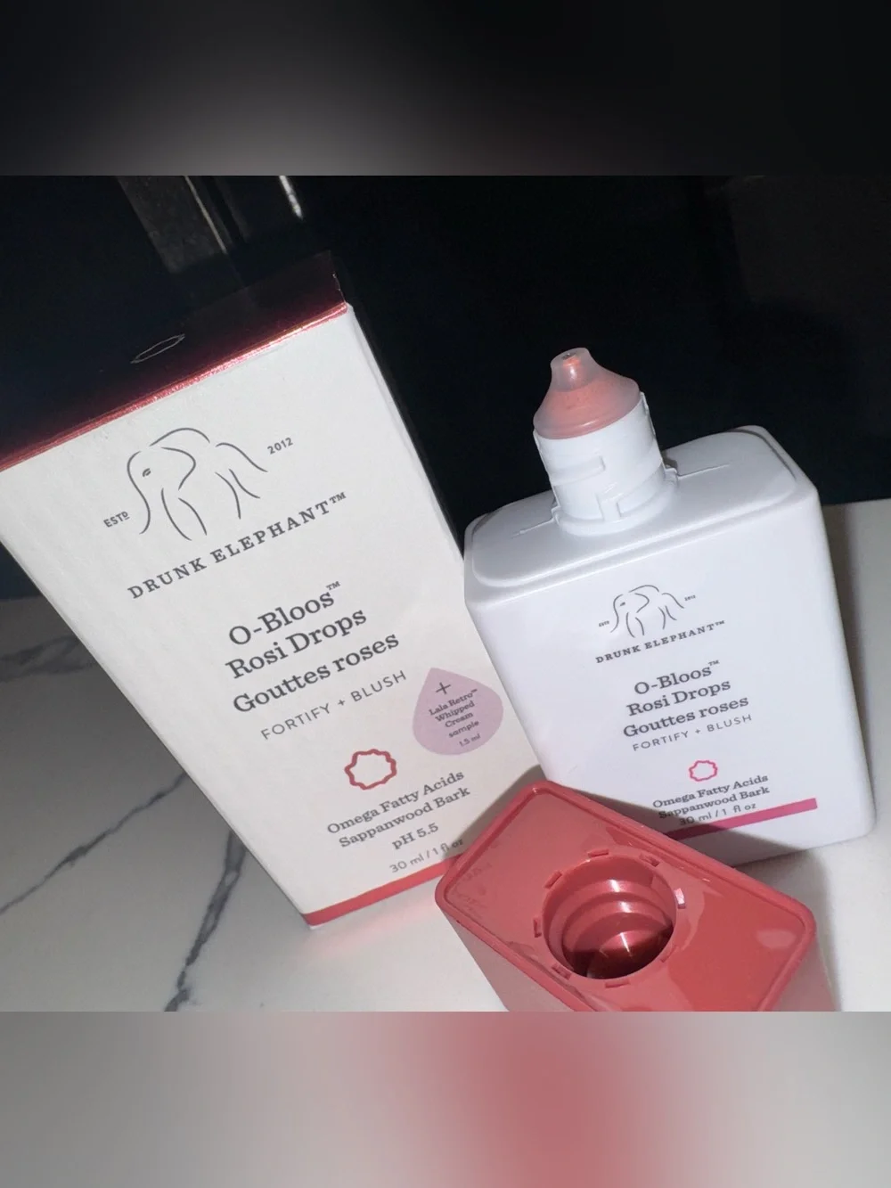 Drunk Elephant O-Bloos™ Rosi Drops – Serum Blush 30 mL / 1 fl oz | NEW & UNUSED